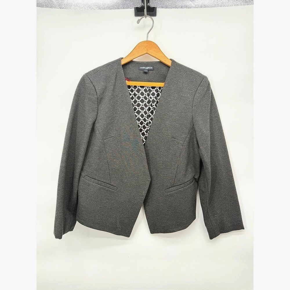 Mario Serrani Blazer Open Front Ponte Knit Professional Workwear Large